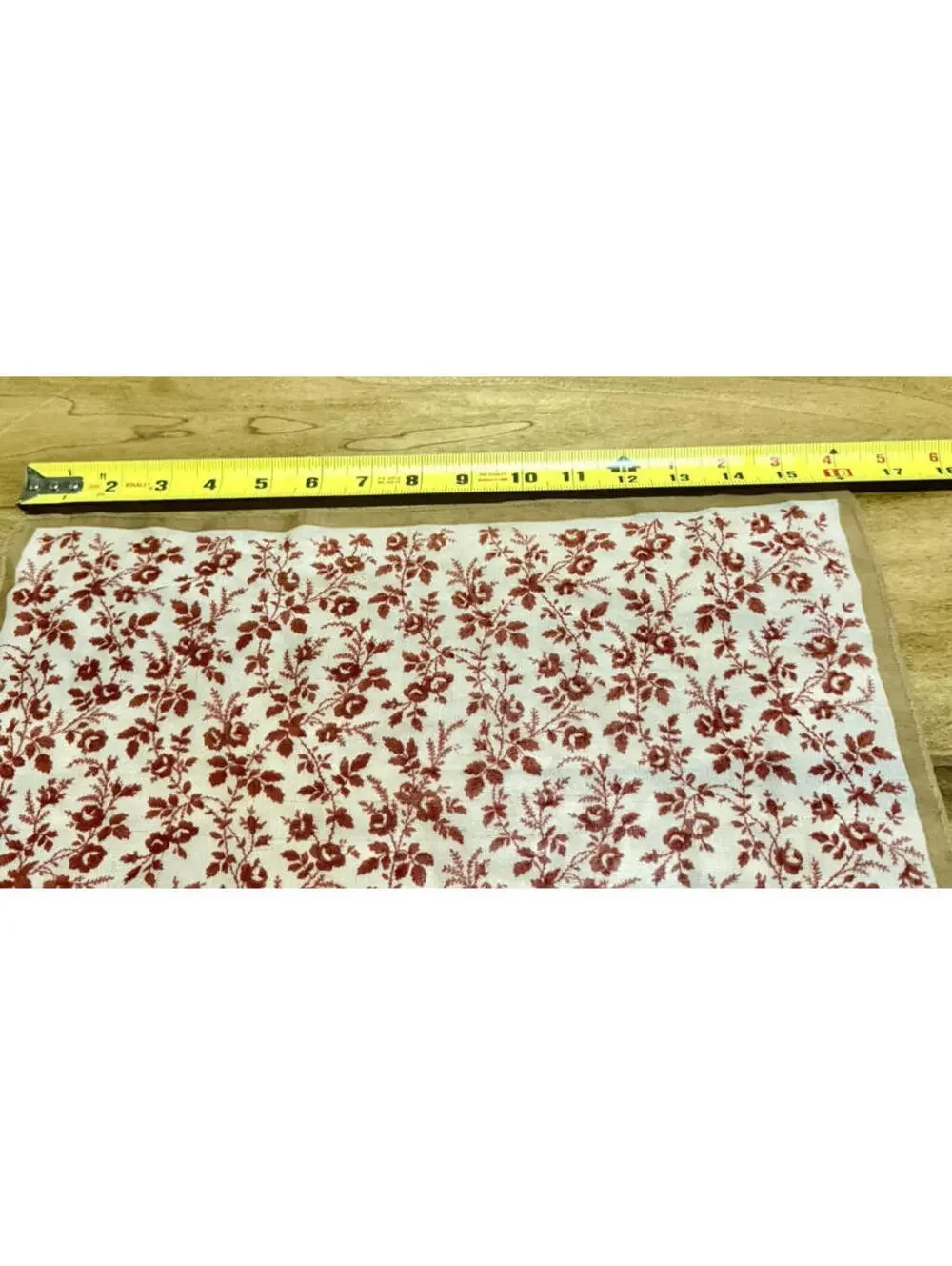 Vintage Lauren by Ralph Lauren Floral Scarf Red Calico‎ Rose Square 16